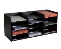 Module classement paperflow superposable armoire 15 cases 240x320x757mm coloris noir