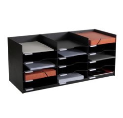 Module classement paperflow superposable armoire 15 cases 240x320x757mm coloris noir