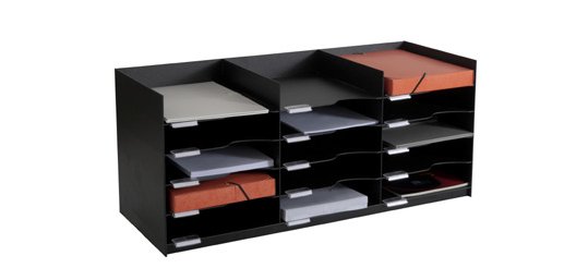 Module classement paperflow superposable armoire 20 cases 240x320x1010mm coloris noir