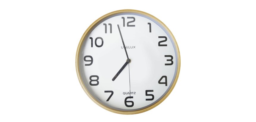 Pendule quartz Unilux baltic diamètre 31,5 cm hêtre / blanc