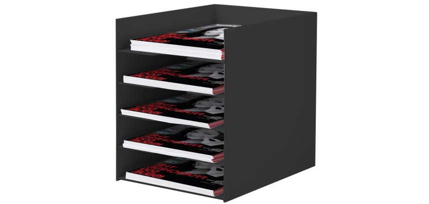 Module classement paperflow 5 cases polystyrène hauteur case 56mm 318x258x325mm coloris noir