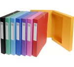 Boîte de classement Exabox en carte lustrée 7/10e dos  2,5 cm - Coloris assortis