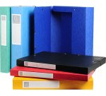 Boîte de classement Exabox en carte lustrée 7/10e dos  2,5 cm - Coloris assortis