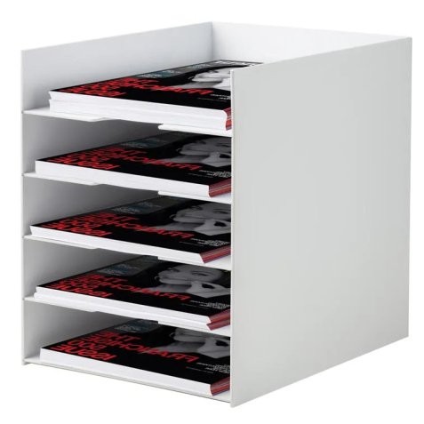 Bloc classeur 5 cases Gris pour format 24 x 32 cm - Dim. L25,8 x H31,8 x P32,5 cm