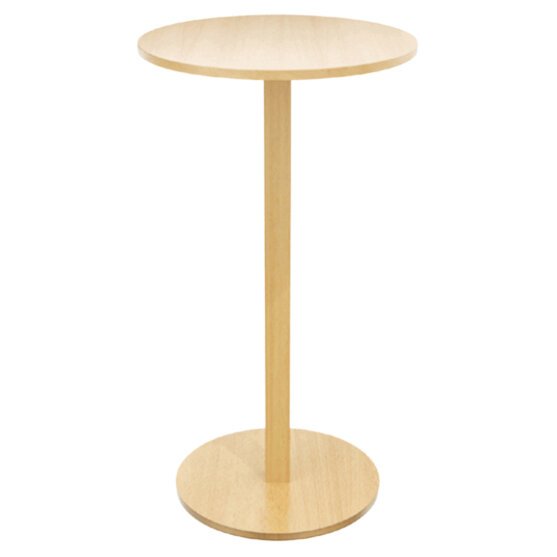 Mange debout Woody en MDF replaqué hêtre - Hauteur 110 cm, plateau D60 cm, socle D50 cm