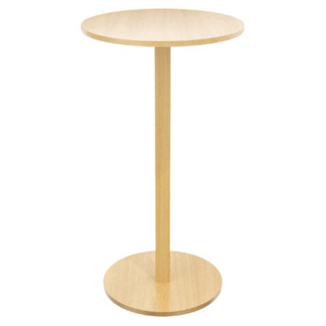 Mange debout Woody en MDF replaqué hêtre - Hauteur 110 cm, plateau D60 cm, socle D50 cm