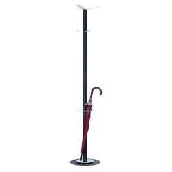 Portemanteau STEELRANGE 6 patères, acier Blanc, porte-parapluie, fut et base acier anthracite,