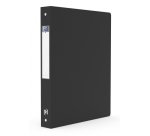 Classeur Oxford Memphis A4 dos 40mm 4 anneaux ronds couverture polypro noir