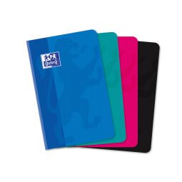 Carnet Oxford color life 9x14cm petits carreaux 5mm 192 pages brochées couverture carte coloris assortis