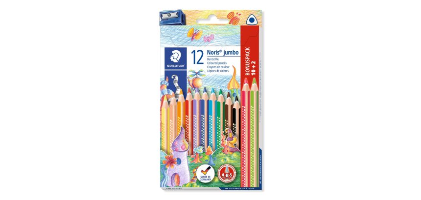 Staedtler 128 Nero, Blu, Bordeaux, Marrone, Verde, Azzurro, Verde chiaro, Arancione, Pesca, Rosso, Viola, Giallo 12 pz