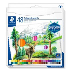 Lot de 3 etuis carton de 48 crayons de couleur staedtler  146c design journey coloris   assortis