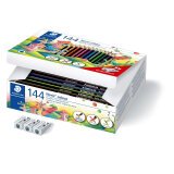 Classpack de 144 crayons de couleur Noris colour 185 Wopex assortis + 3 taille-crayons offerts