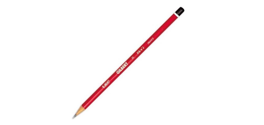 BIC Crayon Gilbert 33, dureté: HB, rond, laqué en rouge