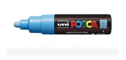Marqueur peinture posca pc7m pointe large conique encre    inodore couvrante miscible    tous supports coloris bleu