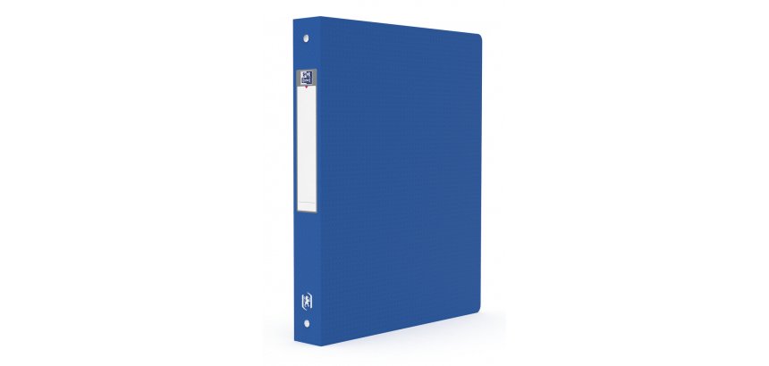 Classeur Oxford memphis A4 dos 40 mm 4 anneaux ronds couverture polypro bleu
