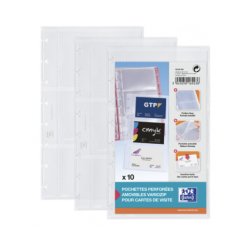 Pochette elba polypropylène transparent recharge pour cartes de visite proline 10 pochettes 3 vues 12,5x20,5cm