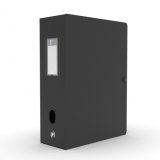 Boîte Oxford grande capacité memphis 24x32cm dos 100mm avec bouton pression couverture polypro noir