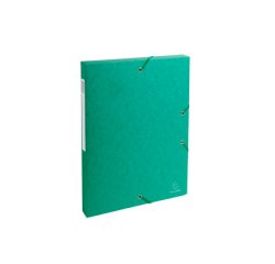 Boîte classement exacompta exabox carte lustrée 7/10e a4+ 25x33cm dos 2,5mm coloris vert