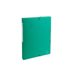 Boîte de classement EXABOX en carte lustrée 7/10e. Dos de 2,5 cm. Coloris Vert
