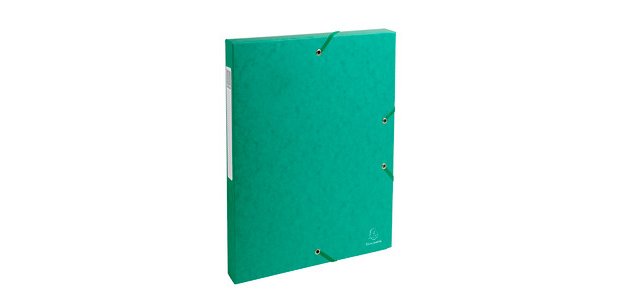 Boîte classement exacompta exabox carte lustrée 7/10e a4+ 25x33cm dos 2,5mm coloris vert