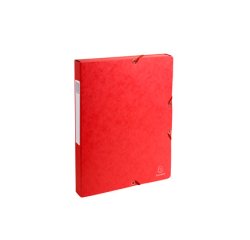 Boîte classement exacompta exabox carte lustrée 7/10e a4+ 25x33cm dos 2,5mm coloris rouge