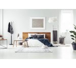 Porte-manteaux maulaura 4 pateres acier laque et hetre  hauteur 180cm coloris noir