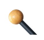 Porte-manteaux maulaura 4 pateres acier laque et hetre  hauteur 180cm coloris noir