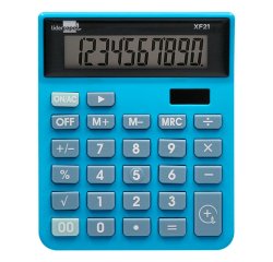 Calculadora liderpapel sobremesa xf21 10 digitos solar y pilas color azul 127x105x24 mm