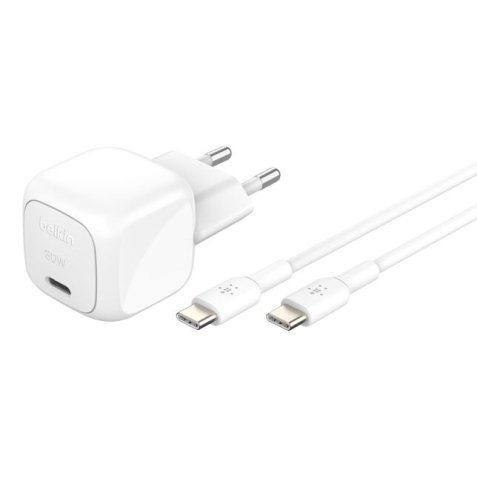 Belkin WCA008kq1MWH-B6 Ordinateur portable, Smartphone, Tablette Blanc Secteur Charge rapide Intérieure