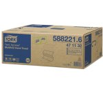 Essuie-mains tork h2 pliés en z motif torsade écolabel coloris blanc paquet 190 unités