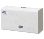 Essuie-mains tork h2 pliés en z motif torsade écolabel coloris blanc paquet 190 unités