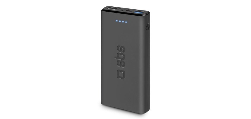 SBS Batterie externe PowerBank slim Fast charge 10.000, noire