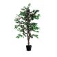 Plante artificielle Ficus feuillage en polyester Vert, livré dans pot standard, Hauteur 120 cm