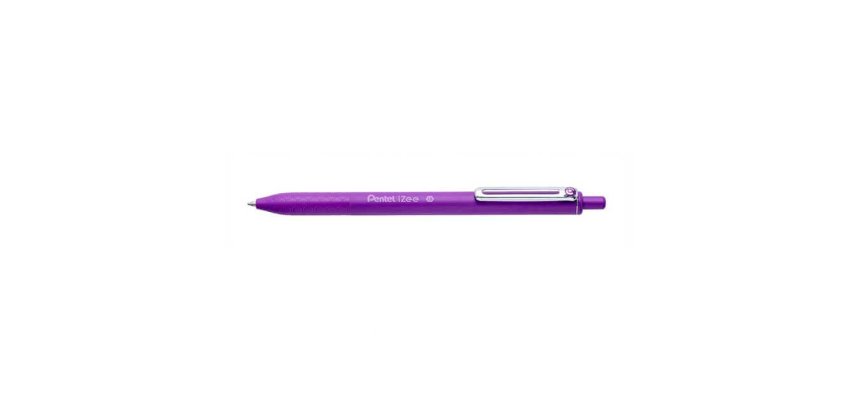 Stylo-bille pentel izee retractable ecriture moyenne  pointe 1mm encre faible       viscosite rechargeable violet