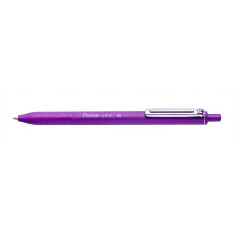 Stylo bille iZee rétractable. Pointe 1 mm. Encre rechargeable Violet