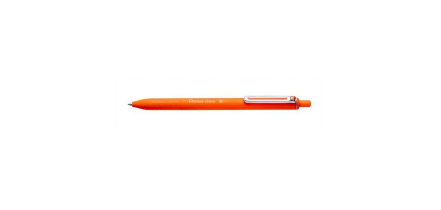 Stylo-bille pentel izee retractable ecriture moyenne  pointe 1mm encre faible       viscosite rechargeable orange