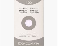 Étui de 100 fiches - bristol quadrillé 5x5 non perforé 125x200mm - Blanc