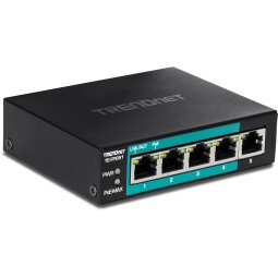 Trendnet TE-FP051 commutateur réseau Non-géré Fast Ethernet (10/100) Connexion Ethernet, supportant l'alimentation via ce port (PoE) Noir