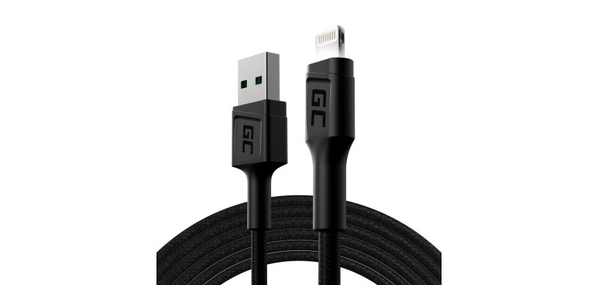 Green Cell KABGC12 cavo Lightning 2 m Nero