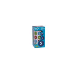 Gommette apli lettres minuscules 20mm coloris       assortis rouleau 900 unites