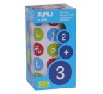 Gommette apli kids enlevable ronde 20mm abc majuscules multicolores rouleau 900 unités
