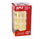 Gommette métallisée apli agipa ronde diamètre 20mm coloris or rouleau 1770 unités