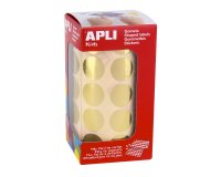 Gommette métallisée apli agipa ronde diamètre 20mm coloris or rouleau 1770 unités