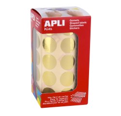 Gommette métallisée apli agipa ronde diamètre 20mm coloris or rouleau 1770 unités