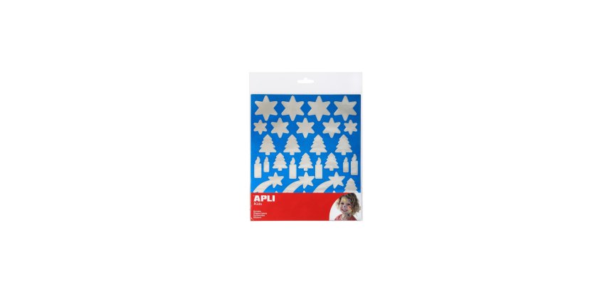 Gommette noël apli agipa coloris argent fond bleu pochette 68 unités