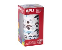Gommette apli yeux formes et coloris assortis rouleau 1380 unites