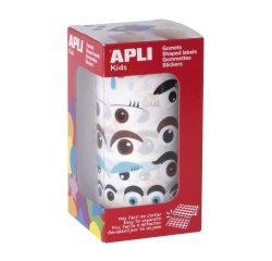 Gommette apli yeux formes et coloris assortis rouleau 1380 unites
