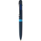 Stylo-bille 4 couleurs schneider take 4 medium       viscoglide rechargeable clip  metal corps plastique recycle