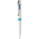 Stylo-bille 4 couleurs schneider take 4 medium       viscoglide rechargeable clip  metal corps plastique recycle