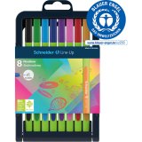 Feutre schneider fineliner line-up trait 0,4mm           ergonomique cap-off ne seche  pas etui chevalet 8 coloris